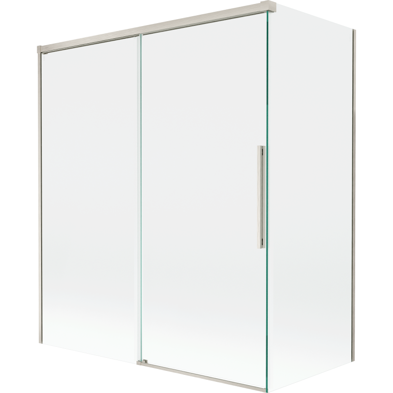 Mexen Rox parawan nawannowy 2-skrzydłowy rozsuwany 140 + 70 x 150 cm, transparent, nikiel szczotkowany - 8C9-140-070-97-00