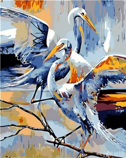 Artnapi 40x50cm Zestaw Do Malowania Po Numerach - Bociany - Na Drewnianej Ramie - Malowanie po numerach - miniaturka - grafika 1