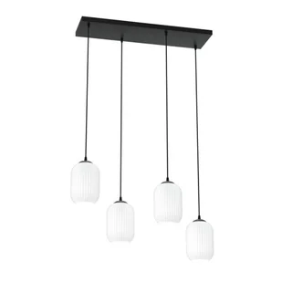 Verdi lampa wisząca 4xE27 czarna/opal 1435/4 - Lampy sufitowe - miniaturka - grafika 1