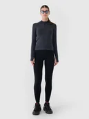 Legginsy - 4F Legginsy dzianinowe z wiskozą damskie - czarne XS - miniaturka - grafika 1