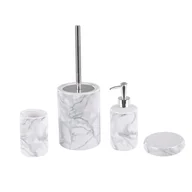 Akcesoria łazienkowe - Beliani 4-częściowy Zestaw Akcesoriów Łazienkowych Biały Arauco - miniaturka - grafika 1