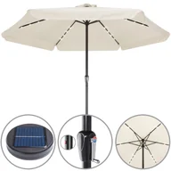 Parasole ogrodowe - Parasol solarny LED Ateny kremowy Ø330cm - miniaturka - grafika 1