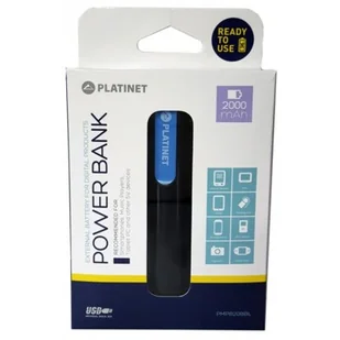 Platinet 43168 2000mAh Czarno-szary (PMPB20BG) - Powerbanki - miniaturka - grafika 1