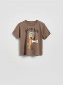 Bluzki dla niemowląt - Reserved - T-shirt z nadrukiem - brązowy - miniaturka - grafika 1