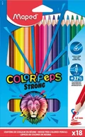 Przybory szkolne - Kredki Colorpeps Strong trójkątne 18 kol MAPED - miniaturka - grafika 1