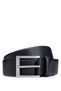 BOSS Męski włoski skórzany pasek Erron Sz35 z klamrą w srebrnym odcieniu, NIEBIESKI, 110 - Paski - miniaturka - grafika 1