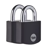 Akcesoria i części do okapów - Yale - YE3B/38/119/2/BK standardowa kłódka aluminiowa 38 mm - czarna, opakowanie 2 - otwarte krany stalowe - 3 przyciski - miniaturka - grafika 1