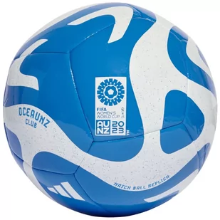 Piłka nożna adidas Oceaunz Club biało-niebieska HZ6933 - rozmiar piłek - 4 - Bieżnie - miniaturka - grafika 1