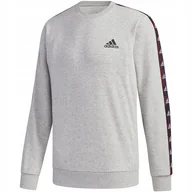 Bluzy męskie - Bluza męska adidas Essentials Tape Sweatshirt szara GD5447 S - miniaturka - grafika 1