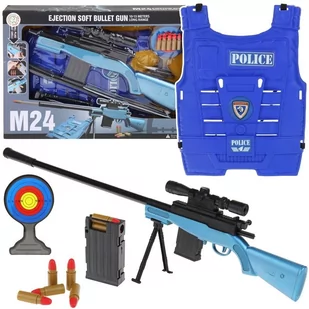 Nobo Kids, Zestaw Strój Policyjny Pistolet Kamizelka Naboje - Zabawki militarne - miniaturka - grafika 1