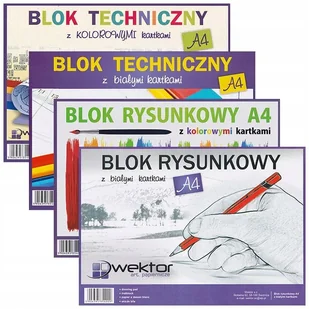 ZESTAW BLOKÓW SZKOLNYCH A4 techniczny rysunkowy - Szkolne artykuły papiernicze - miniaturka - grafika 1