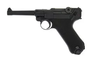 WE - Replika pistoletu Luger P08 S - Czarny - Full Metal - WE-P001 - Inne repliki ASG - miniaturka - grafika 1