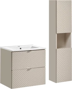 Zestaw meblowy 60cm z umywalką meblową Dance i szafką wysoką - Meble łazienkowe - miniaturka - grafika 1