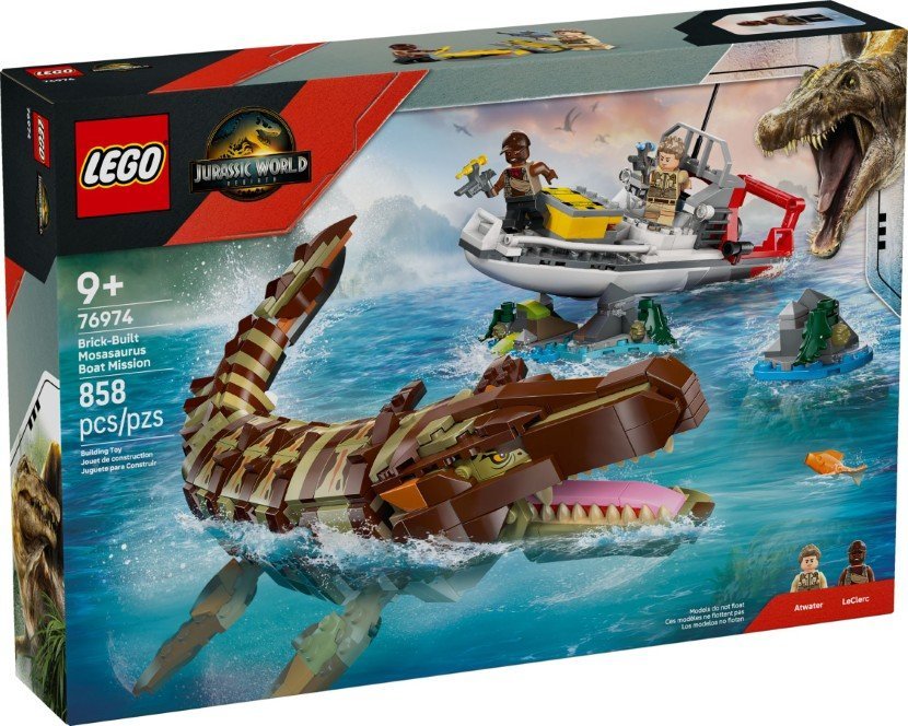 LEGO® 76974 Jurassic World - Misja na łodzi i model mozazaura