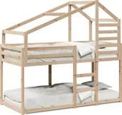 Łóżka dla dzieci i młodzieży - Łóżko piętrowe bez materaca, 90x200 cm, lite drewno sosnowe - miniaturka - grafika 1