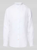 Koszule męskie - Koszula lniana o kroju regular fit ze stójką - miniaturka - grafika 1