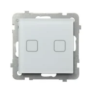 Wyłączniki światła i elektryczne - Przycisk dotykowy zwierny podwójny SONATA Touch - białe szkło mrożone - miniaturka - grafika 1