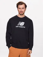 Bluzy męskie - New Balance Bluza MT3153 Czarny Relaxed Fit - miniaturka - grafika 1