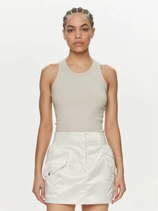Calvin Klein Top K20K206554 Beżowy Slim Fit - Koszulki i topy damskie - miniaturka - grafika 1