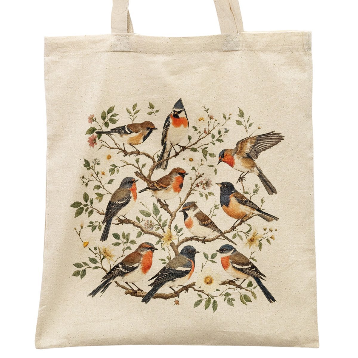 Torba bawełniana na zakupy Motyw Ptaków Ptaki Kolaż Prezent