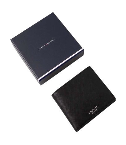 Skórzany portfel TH Tommy Hilfiger RFiD bilon banknoty karty
