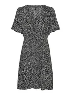 Sukienki - Bestseller A/S Damska sukienka Vmalba Ss Short Dress WVN Noos, Black/Aop: joey Dot, XS - miniaturka - grafika 1