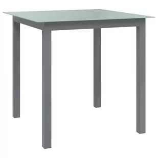 vidaXL Lumarko Stół ogrodowy, jasnoszary, 80x80x74 cm, aluminium i szkło! 312203 - Stoły ogrodowe - miniaturka - grafika 1