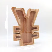 Skarbonki - Skarbonka na pieniądze Drewniana w kształcie chińskiej waluty YUAN - miniaturka - grafika 1