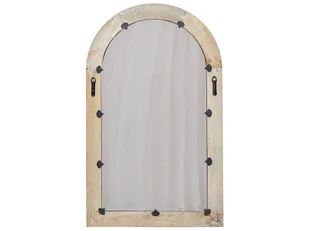 Drewniane lustro ścienne 65 x 107 cm złamana biel CHANDON Lumarko! - Lustra - miniaturka - grafika 4