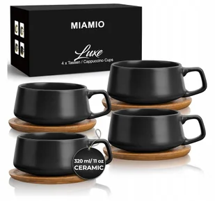 Filiżanka 1szt. Miamio 320 ml z podstawką drewnianą idealna do kawy herbaty - Filiżanki Filiżanka 1szt. Miamio 320 ml z podstawką drewnianą idealna do kawy herbaty - Filiżanki - miniaturka - grafika 1