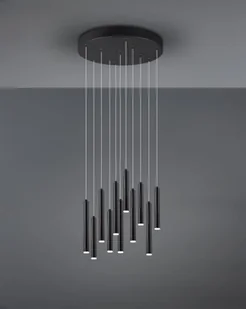 Trio Leuchten Lampa wisząca czarna z 3-stopniowym ściemnianiem LED 11-punktowym - Tubas - Lampy sufitowe - miniaturka - grafika 1