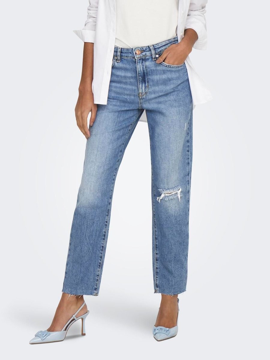 jeansy damskie only 15248661 emily light medium niebieski