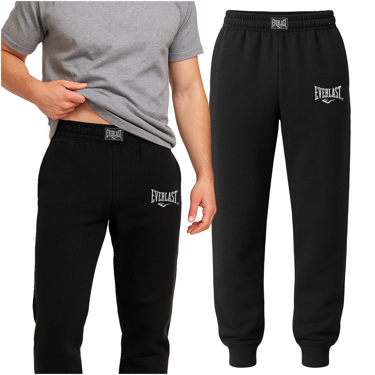 EVERLAST Spodnie Męskie Dresowe Bawełna Dresy Sportowe Logo Rozmiar XXL