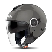 Kaski motocyklowe - Kask Otwarty Airoh Helios Ciemnoszary błyszczącyS - miniaturka - grafika 1
