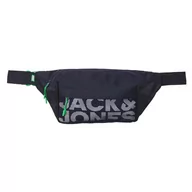 Torby męskie - Jack & Jones męska saszetka biodrowa JACASHFORD Mesh, granatowa marynarka/szczegóły: Island Green, Navy Blazer/Szczegóły: island Green - miniaturka - grafika 1