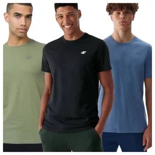 T-shirt męski (ZESTAW KOSZULEK 3 SZT.) 4F 4FWSS25TTSHM3956-94S Wielkokolorowy Roz. L - Koszulki męskie - miniaturka - grafika 1