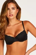 Biustonosze - Hunkemöller Biustonosz usztywniany z fiszbinami Secret Lace Czarny - miniaturka - grafika 1