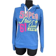 Bluzy damskie - Superdry Bluza Damska z Kapturem Ciepła Wygodna Niebieski Rozmiar S - miniaturka - grafika 1