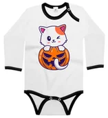 Body dla niemowląt - Body dziecięce Śmieszny Kotek W Dyni Halloween Jack O'Lantern 62/68 - miniaturka - grafika 1