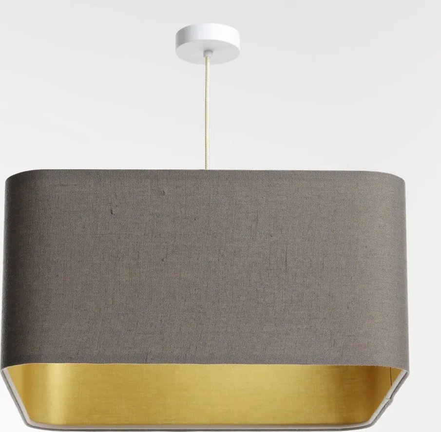 Lampa wisząca KWADRO LEN 002-40w25 beżowa/złota BPS KONCEPT