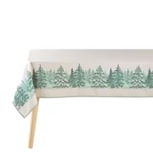 Obrusy i serwetki - Obrus świąteczny w choinki i płatki śniegu - miniaturka - grafika 1