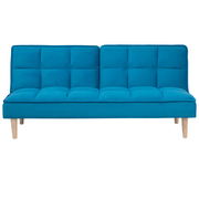 Sofy i kanapy - Beliani Rozkładana sofa SILJAN niebieska - miniaturka - grafika 1