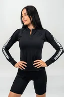 Koszulki sportowe damskie - Koszulka damska Nebbia  Long Sleeve Zipper Top WINNER black XS - miniaturka - grafika 1