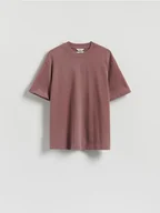 Koszulki męskie - Reserved - Bawełniany t-shirt boxy - jasnofioletowy - miniaturka - grafika 1