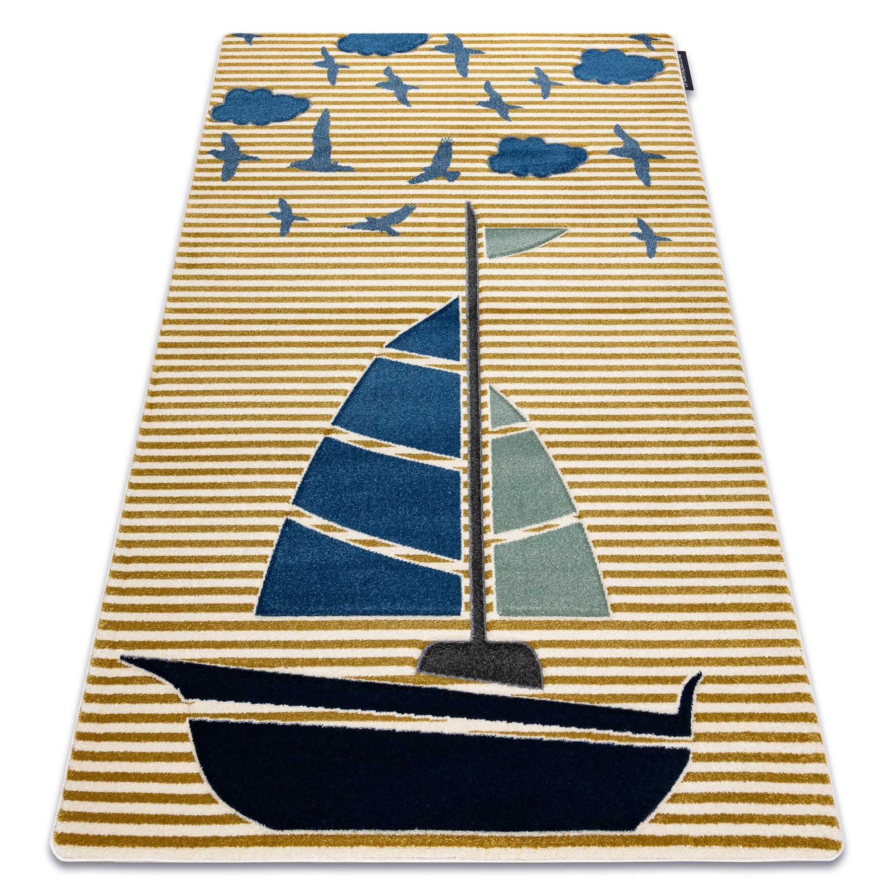 Dywan PETIT SAIL łódka, żaglówka złoty żółty 180x270 cm
