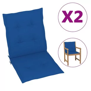 vidaXL Poduszki na krzesła ogrodowe, 2 szt., kobaltowe, 100x50x4 cm - Poduszki ogrodowe - miniaturka - grafika 1