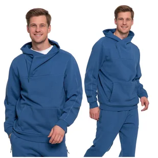 ELEGANCKA BLUZA MĘSKA OCIEPLANA Z WYSOKĄ STÓJKĄ ROZPINANA GŁADKA MORAJ XXL - Bluzy męskie - miniaturka - grafika 1