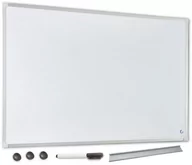 Tablice i flipcharty - Tablica magnetyczna suchościeralna biała 150x120 cm Szkolna Biurowa Edukacyjna w ramie aluminiowej w zestawie z półką, 3 magnesami i pisakiem w kolo.. - miniaturka - grafika 1