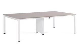 Biurko Pason - Workstation 4 - Biały - Stelaż i Blat - 240x140 cm - YZ-14 Beżowy - Biurka - miniaturka - grafika 1