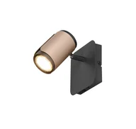 Lampy ścienne - GILLAN 814570165 kinkiet z wyłącznikiem czarny / kawowy 1xGU10 regulowany - miniaturka - grafika 1